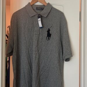 Big and Tall Ralph Lauren Charcoal Polo Shirt 2XB